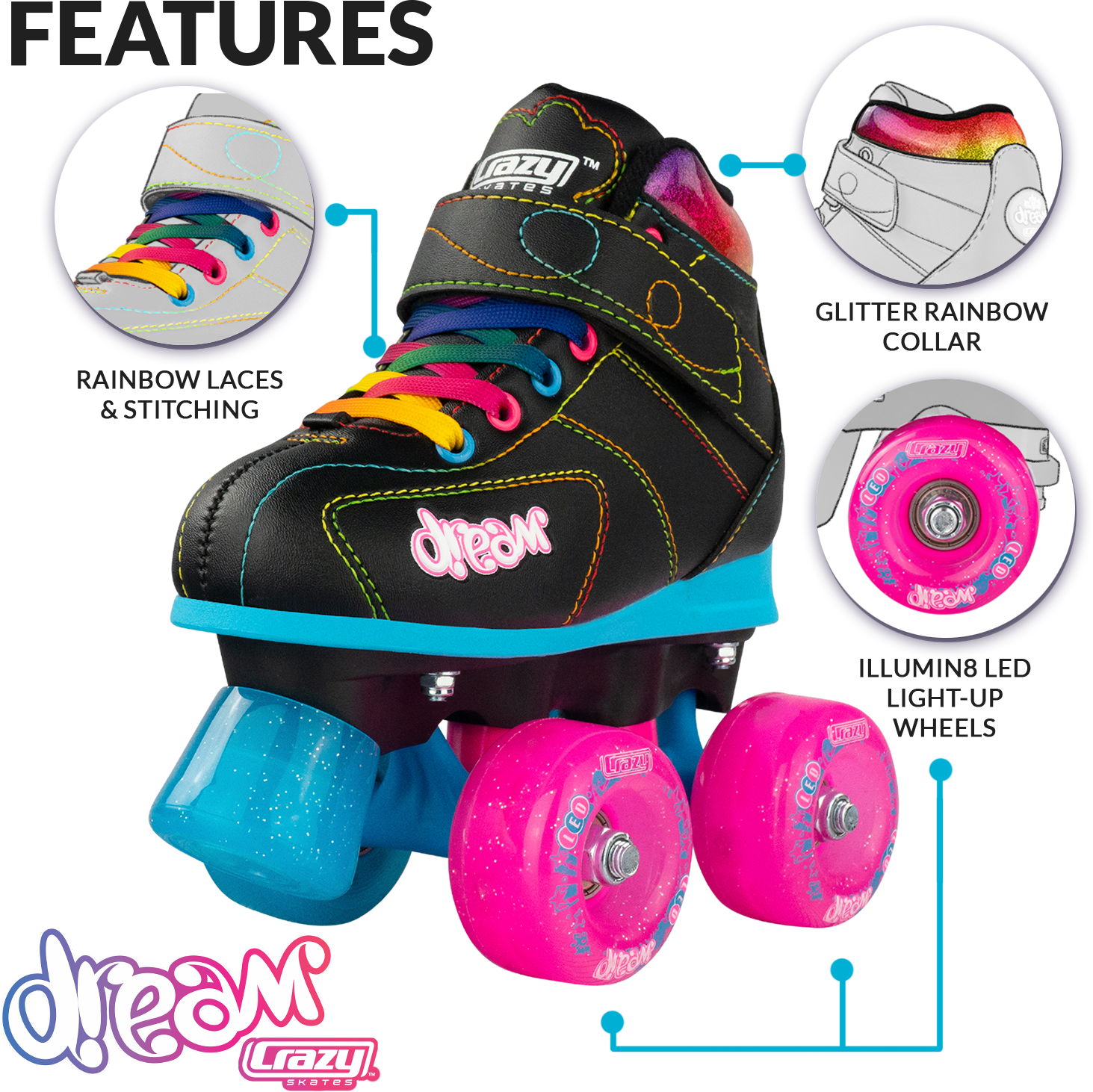 Warehouse Deal | DREAM Black Roller Skates
