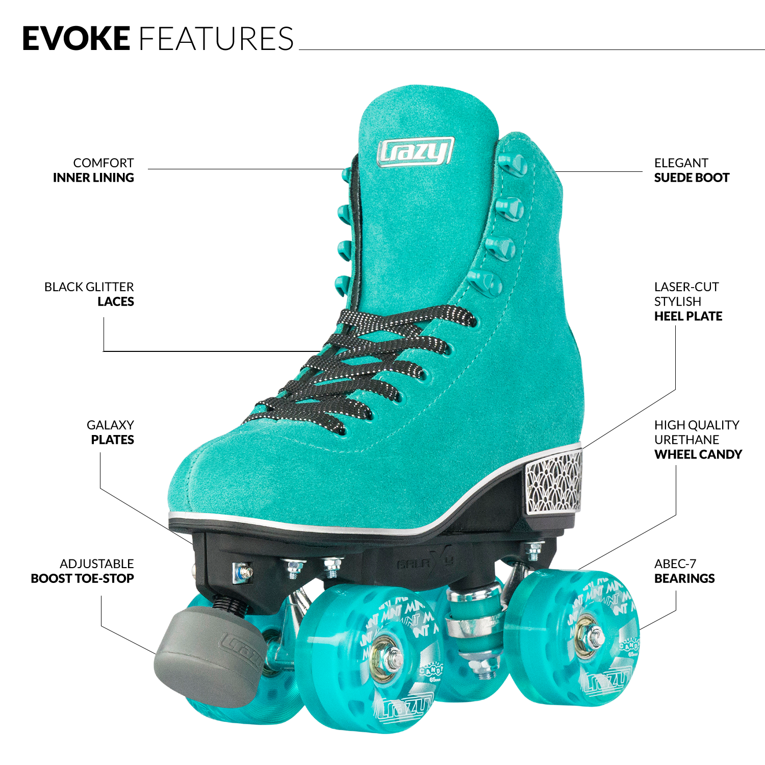 Warehouse Deal | EVOKE Teal - Rollschuh-Katelier