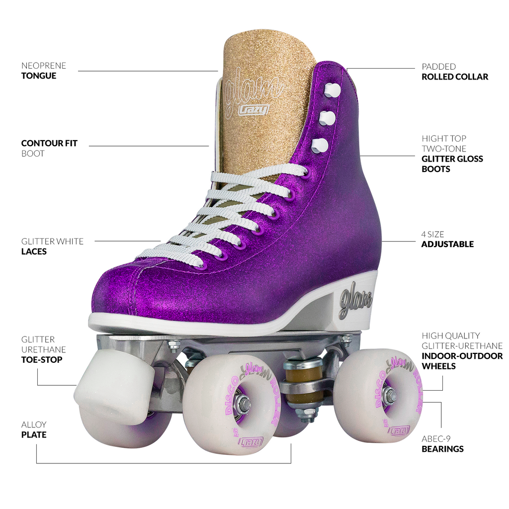 GLAM Purple - Größe verstellbare Rollschuhe