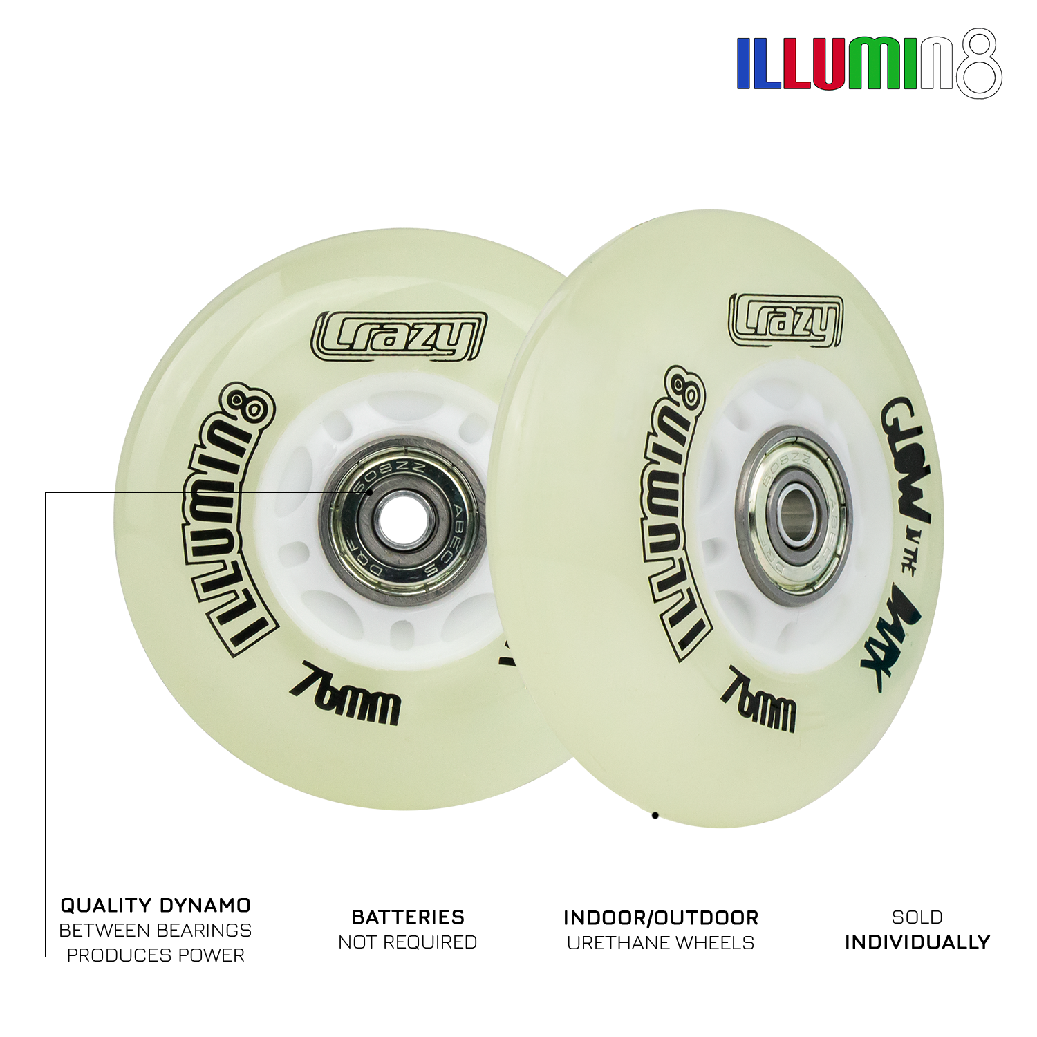 illumin8 LED Light Up Wheel - Glow in the Dark
