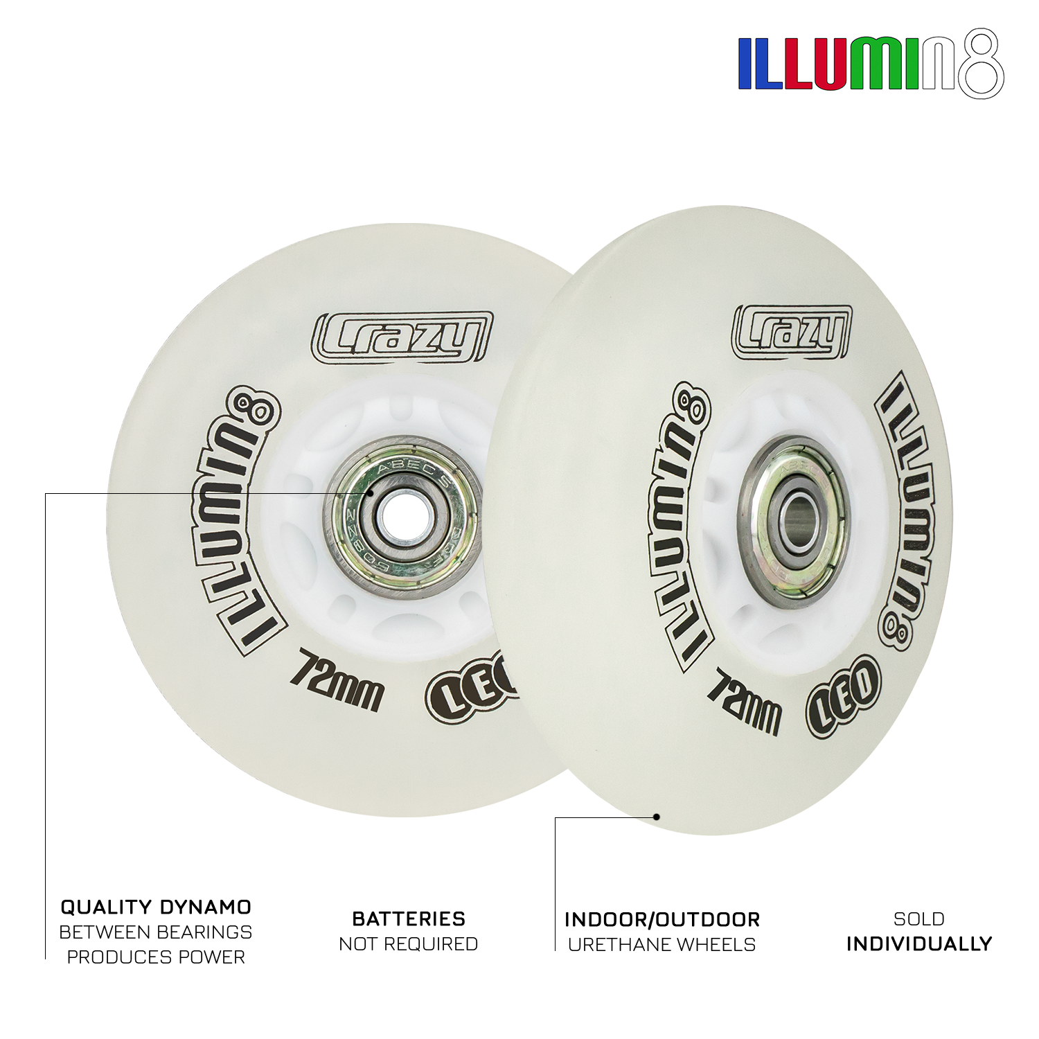 illumin8 LED Light Up Wheel - Weiß