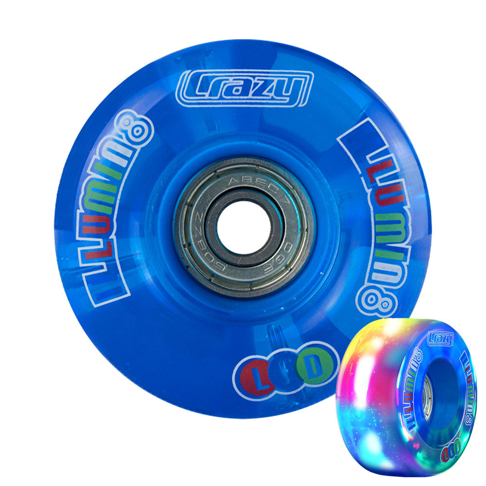 illumin8 Blue - LED Light Up Rollschuh-Viertelräder