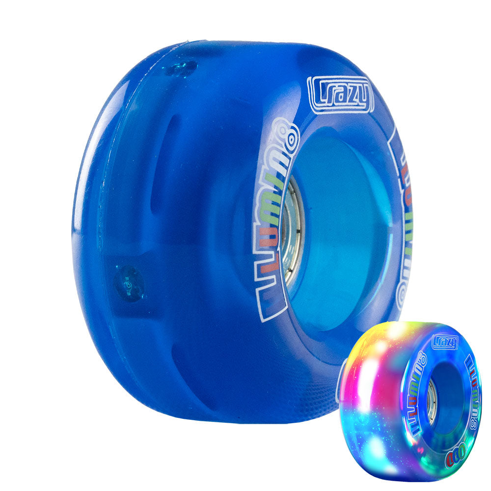 illumin8 Blue - LED Light Up Rollschuh-Viertelräder