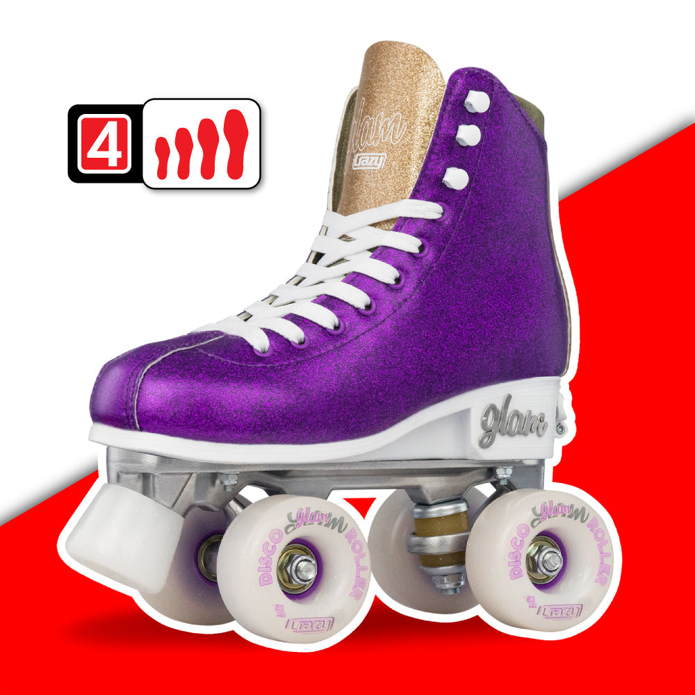 Warehouse Deal | GLAM Purple Glitter - Größe verstellbare Rollschuhe