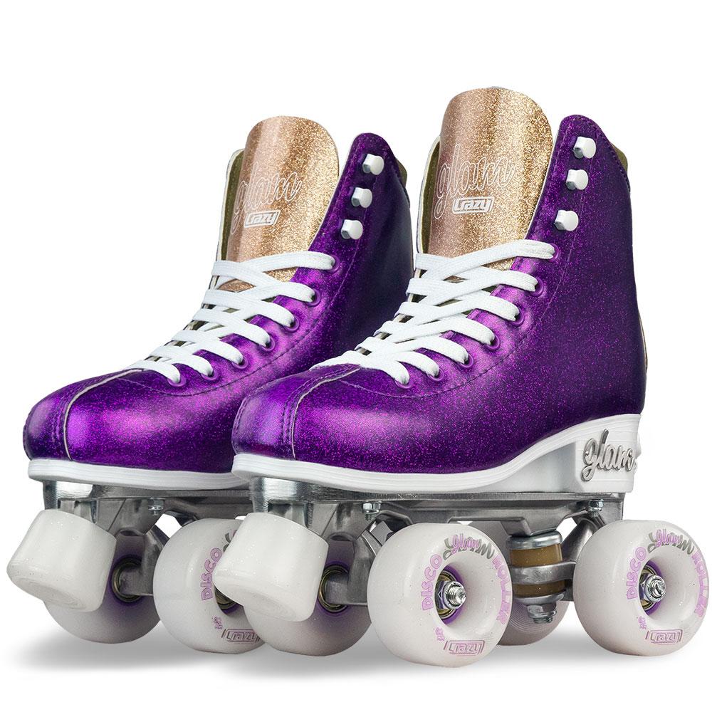 Warehouse Deal | GLAM Purple Glitter - Größe verstellbare Rollschuhe