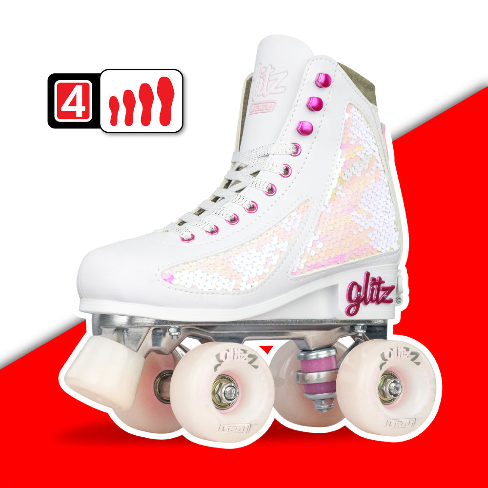 Warehouse Deal | GLITZ Pearl - Größe einstellbare Meerjungfrau Rollschuh