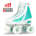 GLITZ Türkis - Größe verstellbare Rollschuhe