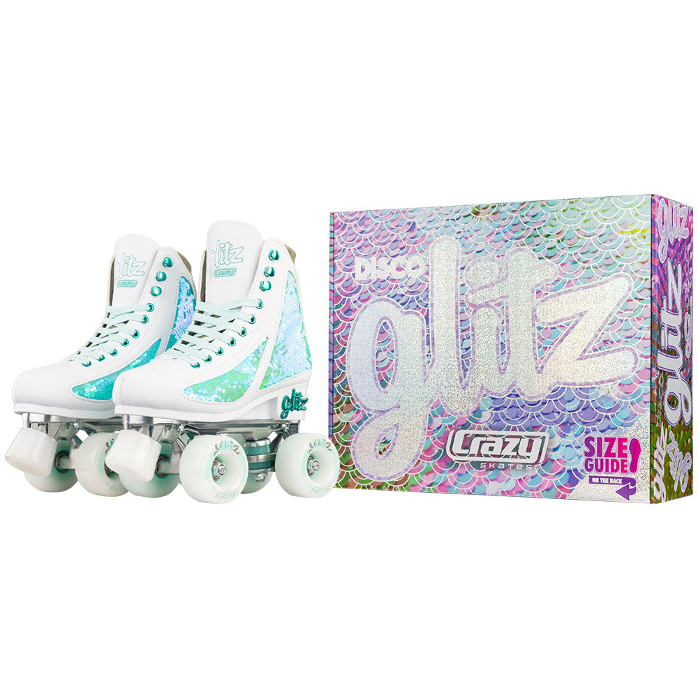GLITZ Türkis - Größe verstellbare Rollschuhe