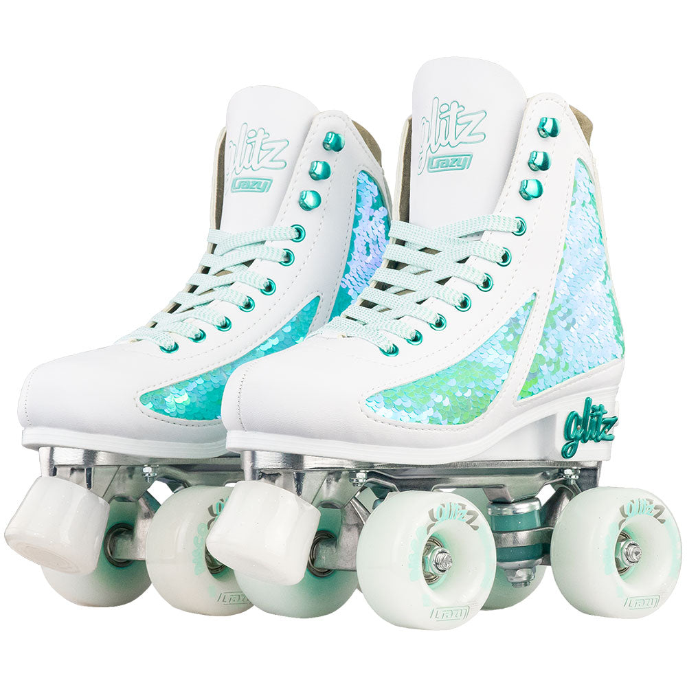 GLITZ Türkis - Größe verstellbare Rollschuhe