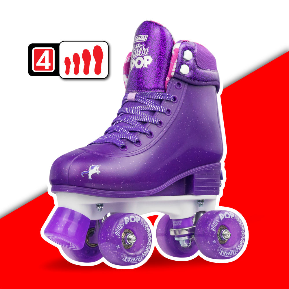 Warehouse Deal | GLITTER POP Purple - Größe verstellbar Rollschuh