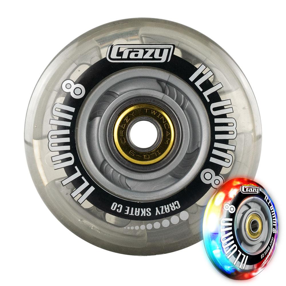 illumin8 LED Light-Up Inline Wheels - Silber
