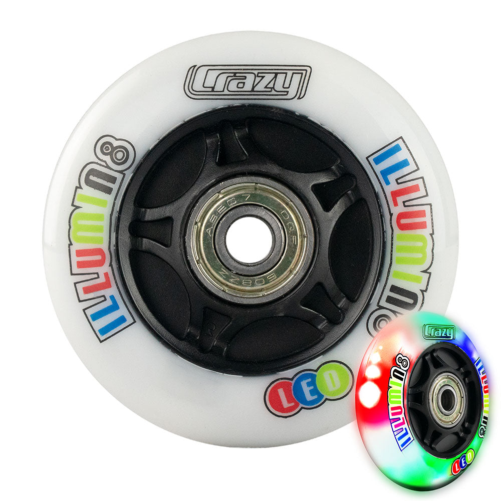 illumin8 LED Light-Up Inline Wheels - Weiß
