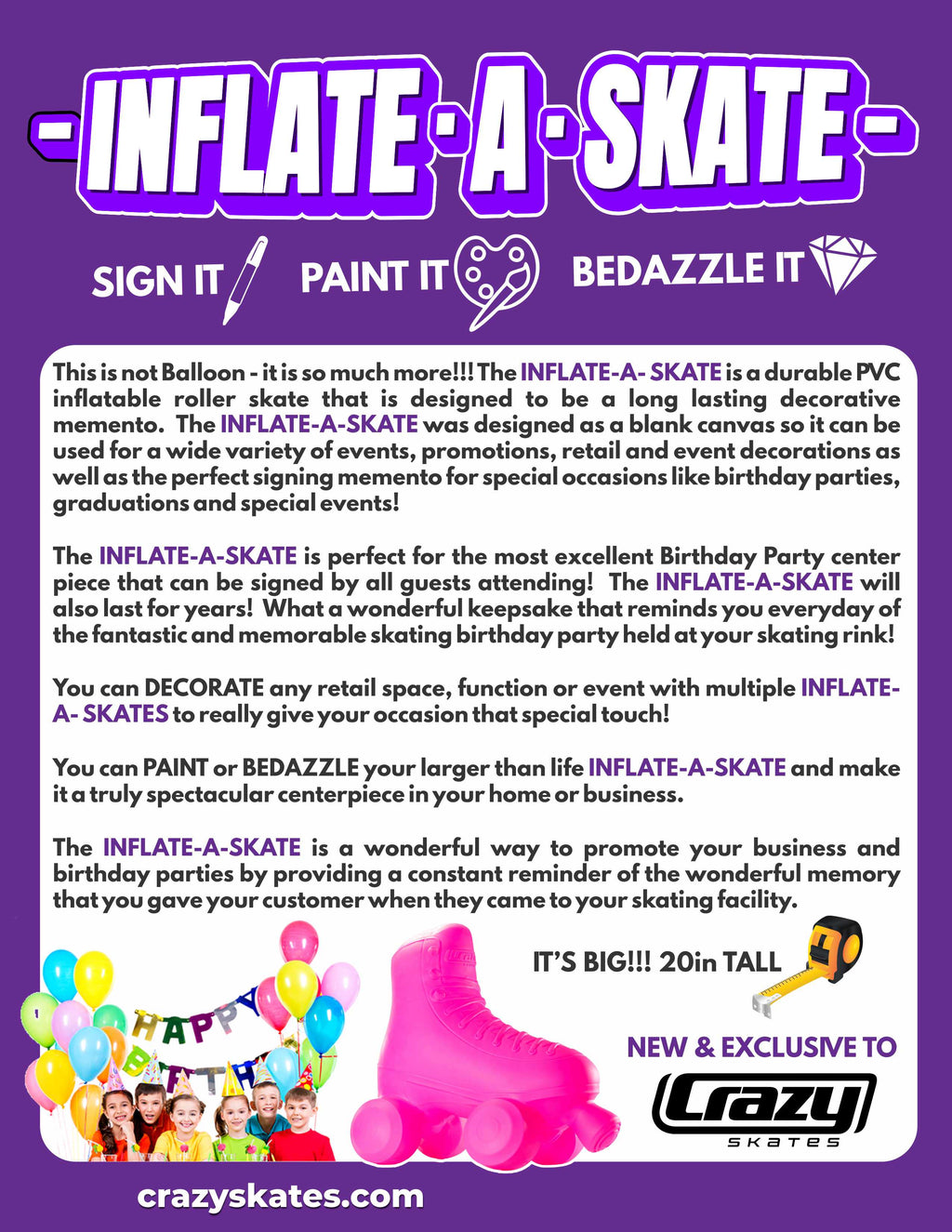 INFLATE-A-SKATE Pink