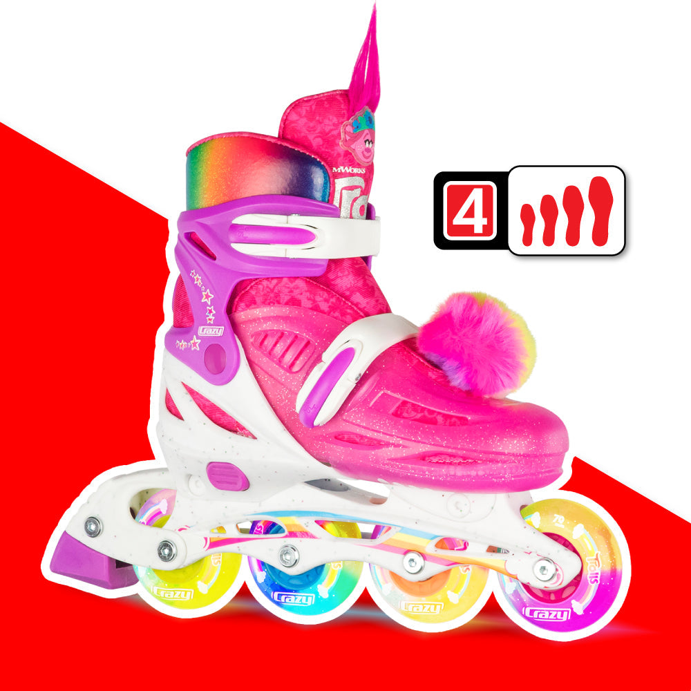 Warehouse Deal | TROLLS Poppy - Größe einstellbare Inline-Skates