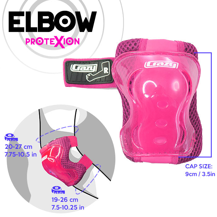 Pink PROTEXION Sicherheitspolster - Knie, Handgelenk & Ellenbogen